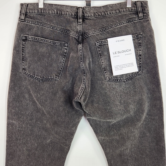 Frame Denim Le Slouch Low Rise Straight Leg Jeans Slouchy Washed Black Grey 31 - Picture 8 of 12